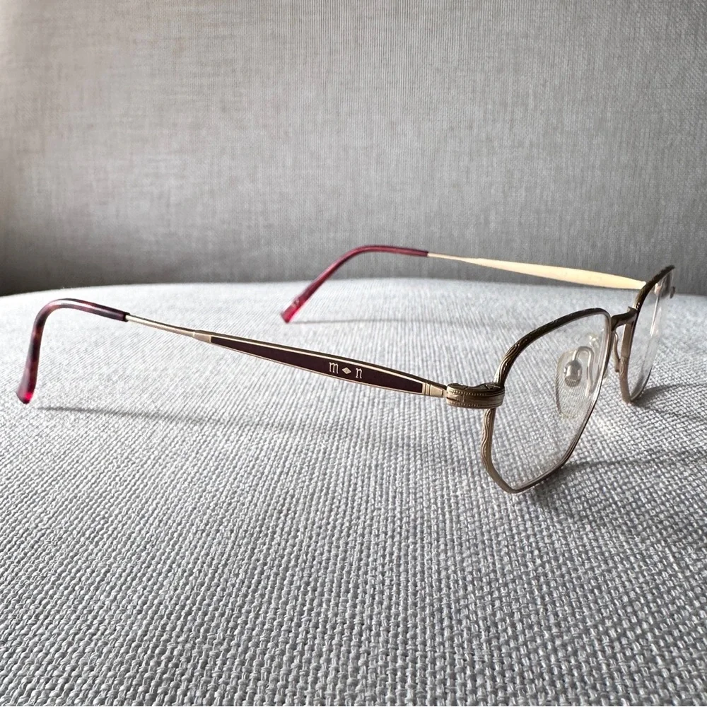 Matsuda Nicole M2866 Geometric Titanium 23K Gold Plated Eyeglass Frames - Picture 10 of 15